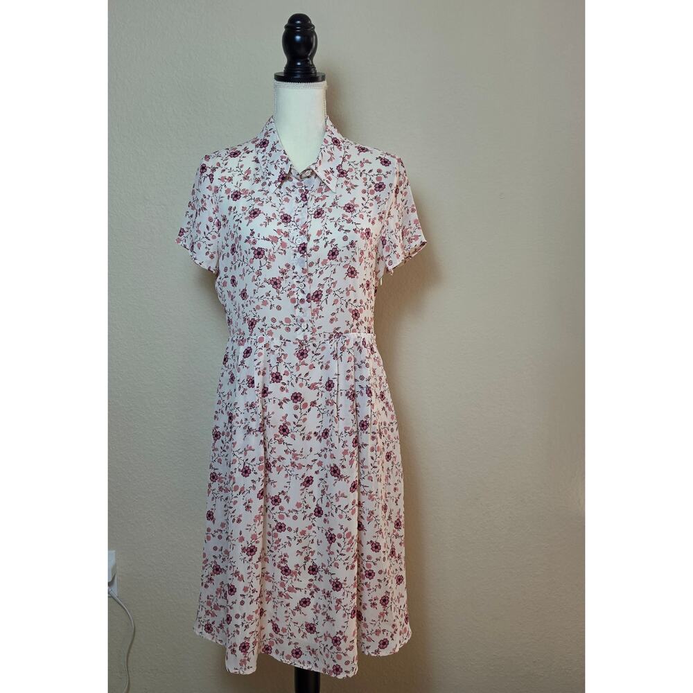 WAYF Floral Shirt Dress Medium
